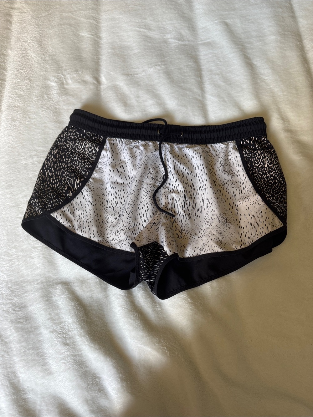 Fabletics Black and White Running Shorts